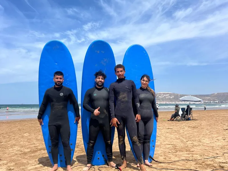 Morning surf lesson on Agadir Beach — Surf & Stay package